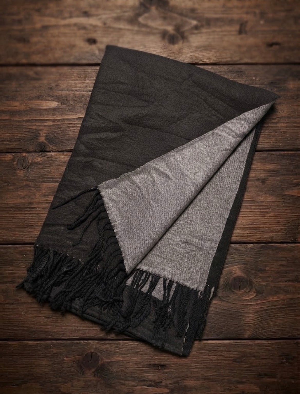Wool-Blend Shawl - Large - Black