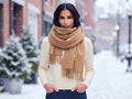 Wool-Blend Shawl - Large - Camel